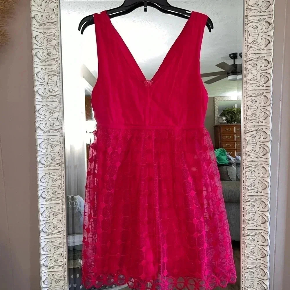 Blue Rain Francesca’s Hot Pink Wide Strap Dress - Picture 4 of 14